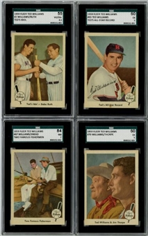 1959 Fleer Ted Williams Near Set of 63/80 Cards with 5 SCG Graded Cards